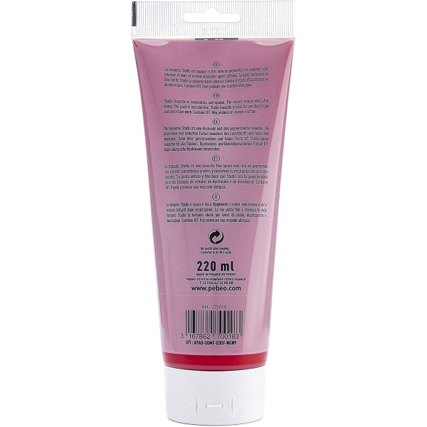 Peinture gouache - Carmin - 18 - Fine - Pébéo - Studio Gouache - 220ml