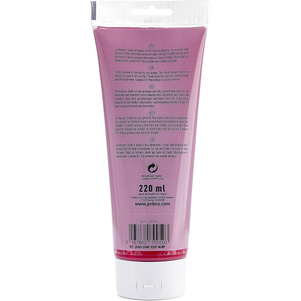 Peinture gouache - Magenta primaire - 50 - Fine - Pébéo - Studio Gouache - 220ml
