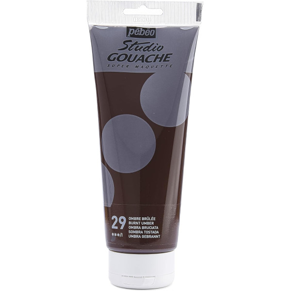 photo-Peinture gouache - Ombre brûlée - 29 - Fine - Pébéo - Studio Gouache - 220ml