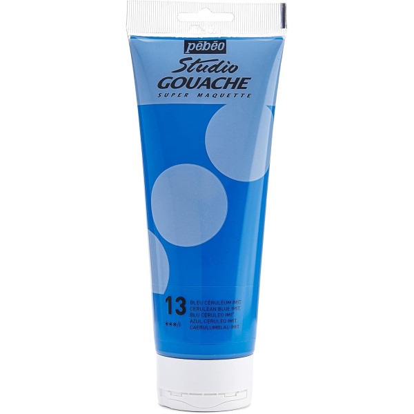 photo-Peinture gouache - Bleu ceruleum - 13 - Fine - Pébéo - Studio Gouache - 220ml