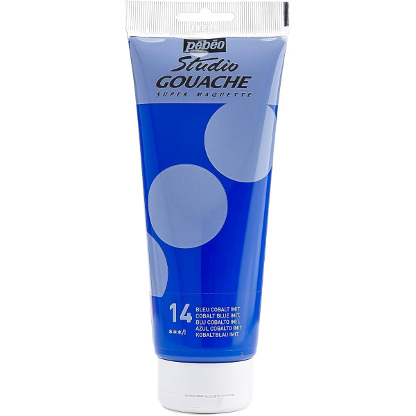 photo-Peinture gouache - Bleu cobalt - 14 - Fine - Pébéo - Studio Gouache - 220ml