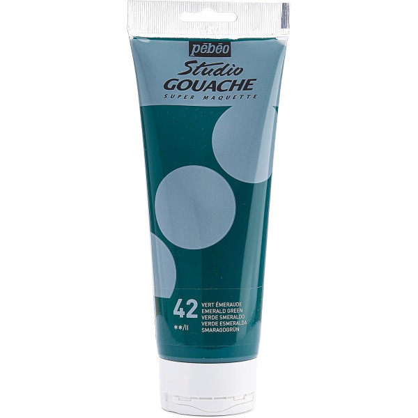 photo-Peinture gouache - Vert émeraude - 42 - Fine - Pébéo - Studio Gouache - 220ml