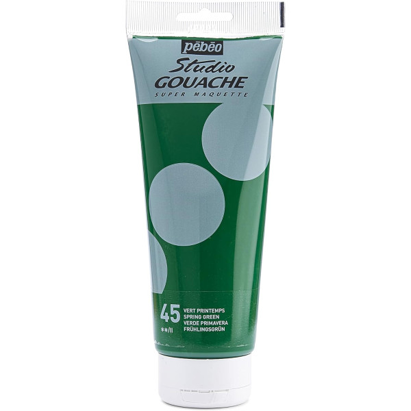 photo-Peinture gouache - Vert printemps - 45 - Fine - Pébéo - Studio Gouache - 220ml