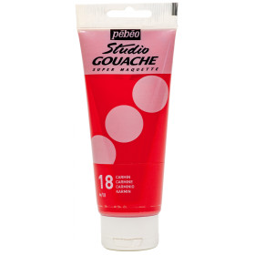photo-Peinture gouache - Carmin - 18 - Fine - Pébéo - Studio Gouache - 100ml