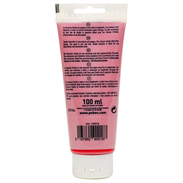 Peinture gouache - Carmin - 18 - Fine - Pébéo - Studio Gouache - 100ml