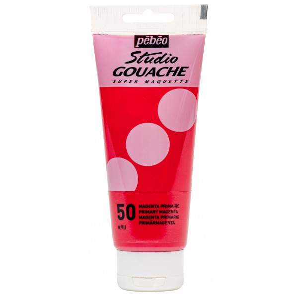 photo-Peinture gouache - Magenta primaire - 50 - Fine - Pébéo - Studio Gouache - 100ml