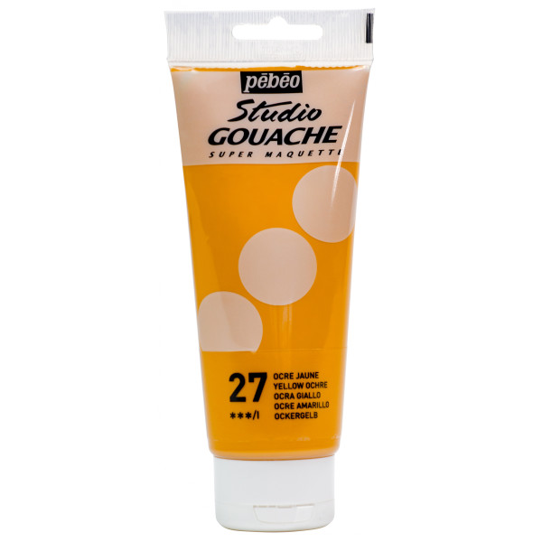 phoot-Peinture gouache - Ocre jaune - 27 - Fine - Pébéo - Studio Gouache - 100ml