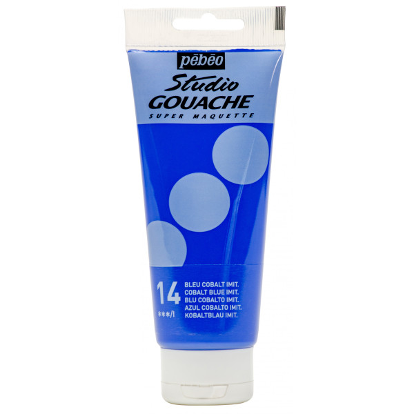 photo-Peinture gouache - Bleu cobalt - 14 - Fine - Pébéo - Studio Gouache - 100ml