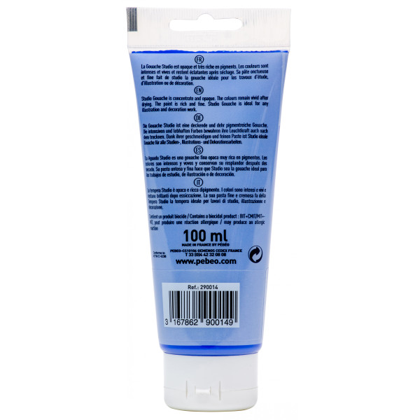 Peinture gouache - Bleu cobalt - 14 - Fine - Pébéo - Studio Gouache - 100ml