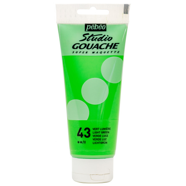 photo-Peinture gouache - Vert lumière - 43 - Fine - Pébéo - Studio Gouache - 100ml