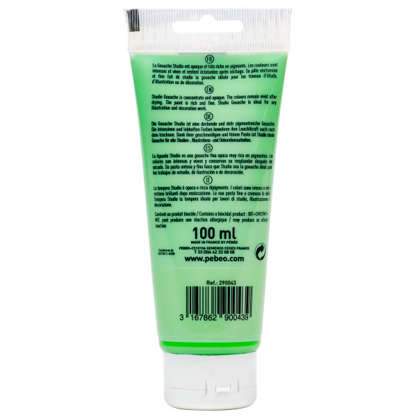 Peinture gouache - Vert lumière - 43 - Fine - Pébéo - Studio Gouache - 100ml