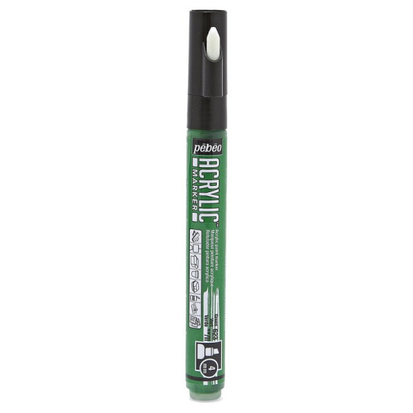 photo - Feutre - Marqueur - Acrylic Marker - Pébéo - Vert - 623 - Pointe biseautée - 4mm