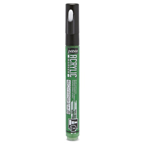 photo - Feutre - Marqueur - Acrylic Marker - Pébéo - Vert - 523 - Pointe ronde - 4mm