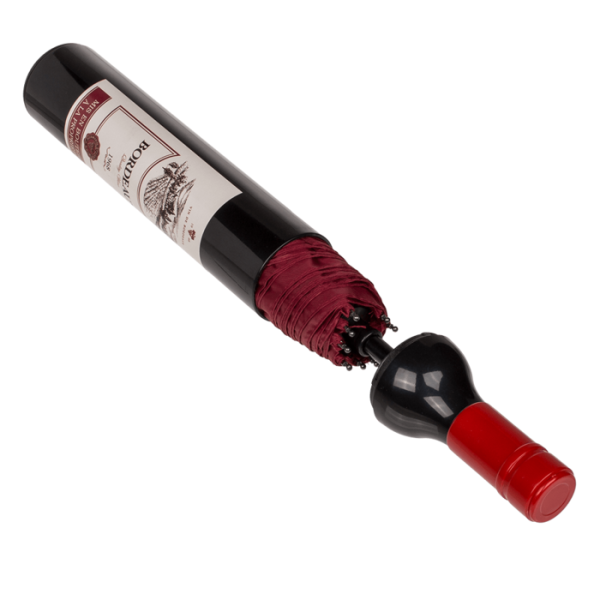 Parapluie pliable - Forme de bouteille de vin - Original - Idée cadeau - 31cm longueur