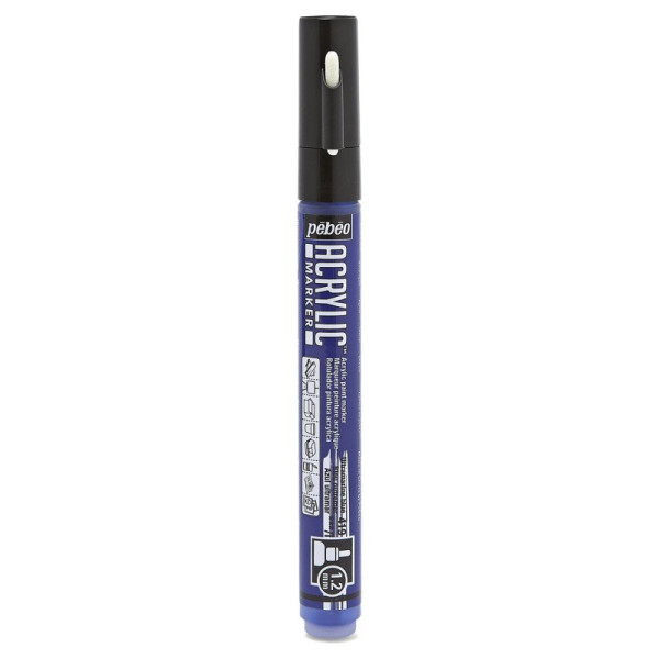 photo - Feutre - Marqueur - Acrylic Marker - Pébéo - Bleu outremer - 419 - 1,2mm