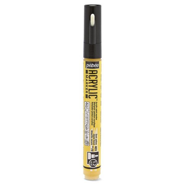 photo - Feutre - Marqueur - Acrylic Marker - Pébéo - jaune foncé - 403 - 1,2mm