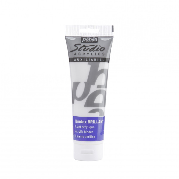 photo - Liant brillant - Médium pour peinture acrylique - Bindex - Pébéo - 250ml