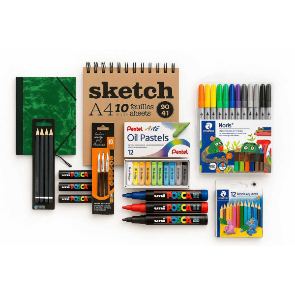 photo-Pack fournitures scolaires - Option arts plastiques – Beaux-arts – Collège - Lycée