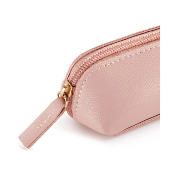 Trousse - Ovale - Simili cuir - Rose - 1 compartiment - 19x30x5,5cm - Miquelrius