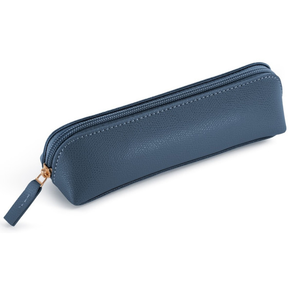 photo-Trousse - Ovale - Simili cuir - Marine - 1 compartiment - 19x30x5,5cm - Miquelrius