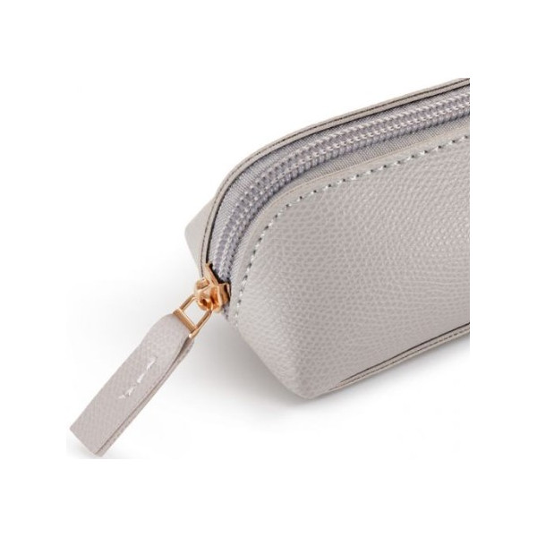 Trousse - Ovale - Simili cuir - Gris - 1 compartiment - 19x30x5,5cm - Miquelrius