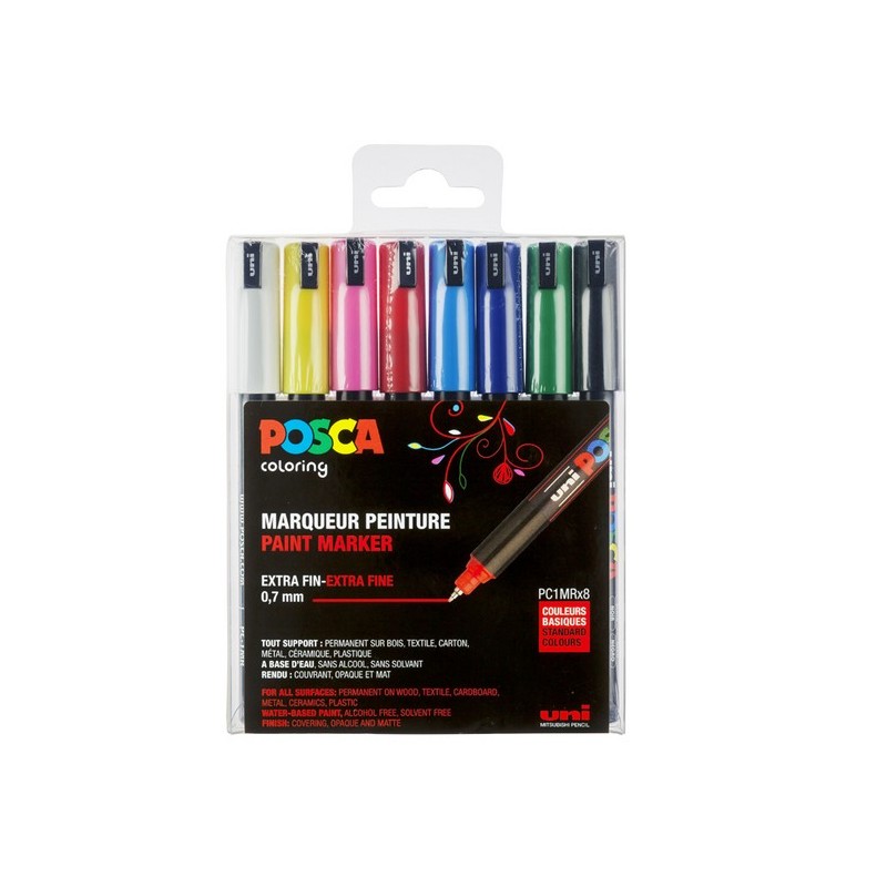 SET DE 8 POSCA PC1MR