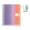 Cahier - A5 - Petits carreaux - Spirales - Couverture rigide - 120 feuilles - Miquelrius