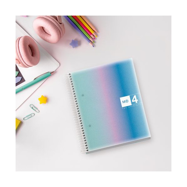 Cahier - A5 - Petits carreaux - Spirales - Couverture rigide - 120 feuilles - Miquelrius