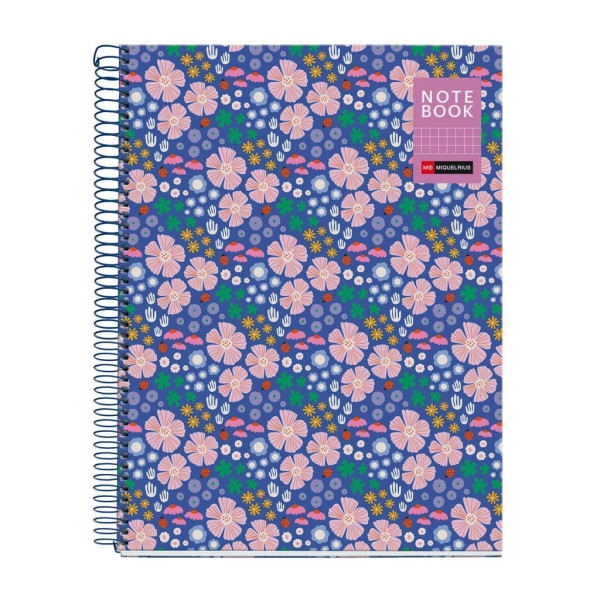 photo-Cahier - A4 - Petits carreaux - Spirales - Couverture rigide - 80 feuilles - Miquelrius