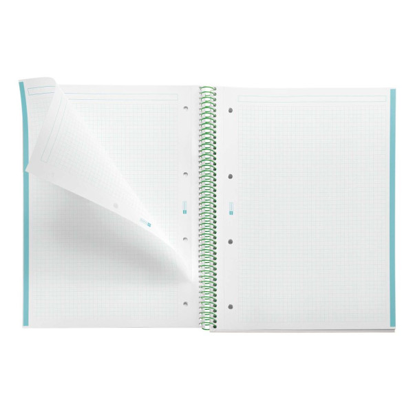 Cahier - A4 - Petits carreaux - Spirales - Couverture rigide - 80 feuilles - Miquelrius