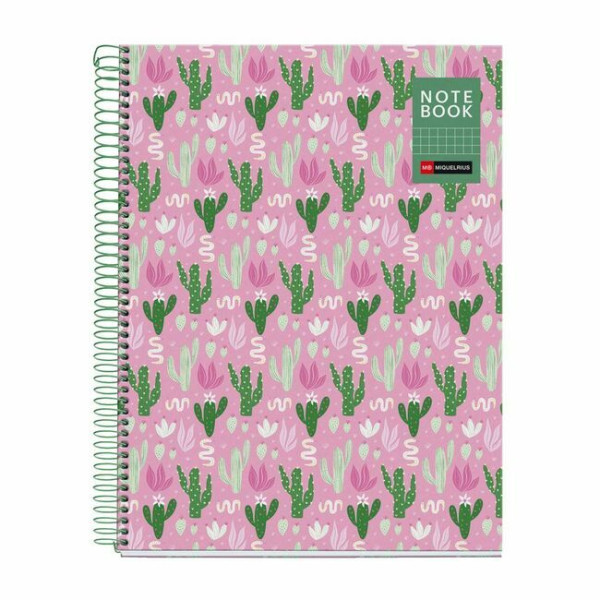 photo-Cahier - A4 - Petits carreaux - Spirales - Couverture rigide - 80 feuilles - Miquelrius