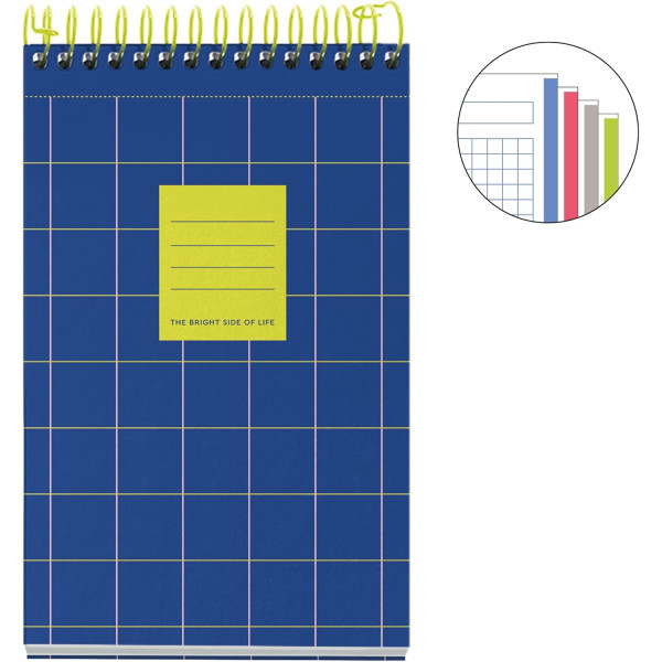 Bloc reporter - A6 - 120 feuilles - Spirale - Petits carreaux - Couverture carton - Miquelrius