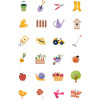Gommettes - Images jardin et potager - Ronde - 33mm - Enfant - Rouleau 360 unité - Apli Kids
