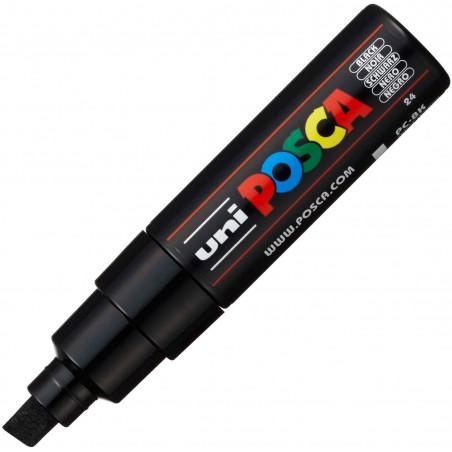 Marqueur Pointe Large Biseautee - Noir- Pc8K - Posca pas cher