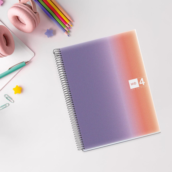 Cahier - A4 - Petits carreaux - Spirale - 120 pages - Couverture polypro - Miquelrius