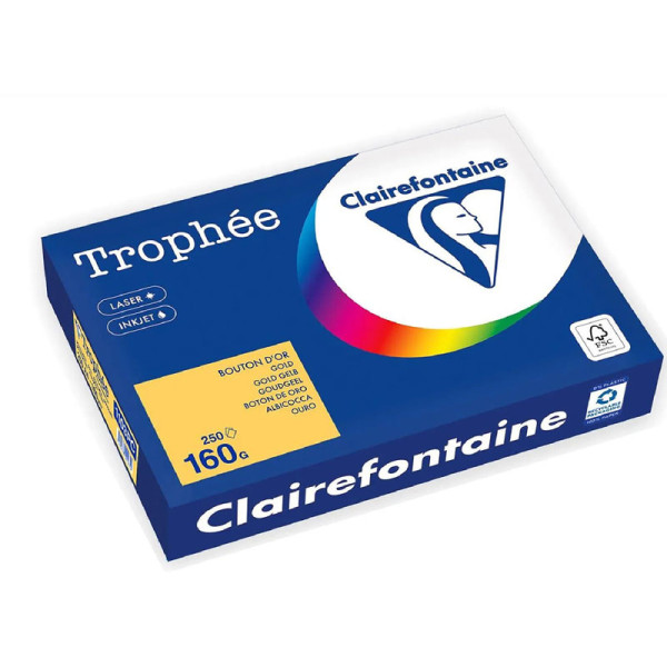 photo-Ramette de papier - A4 - Bouton d'or - 160g - Impression - 250 feuilles - Clairefontaine Trophée
