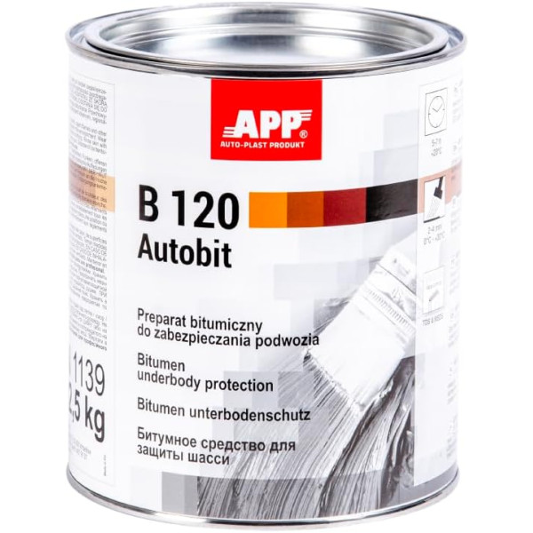 photo-Protection pour bas de caisse - Antirouille - Anti gravillon - Noir - Goudron liquide - APP B120 - 1,3kg