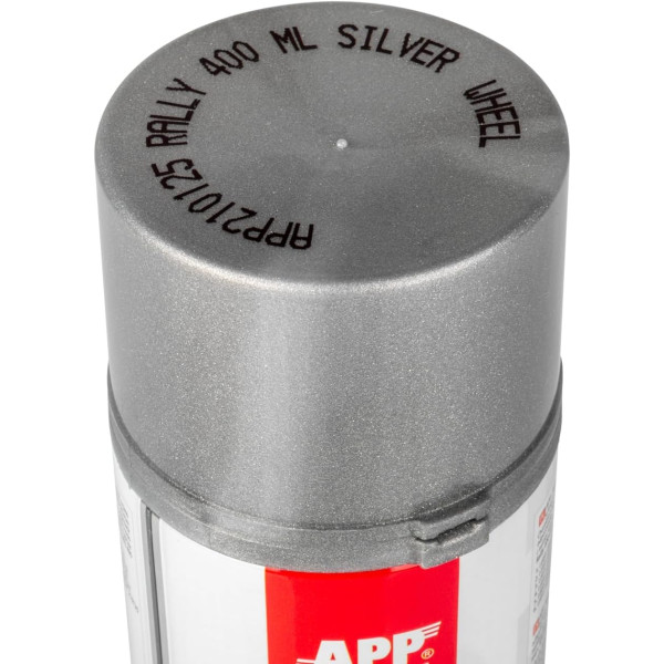 Bombe de peinture - Argent - Brillant - Acrylique - Toutes surfaces - APP Rally 400ml