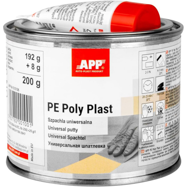 photo-Mastic - Universel - Polyester - Bi-composant - Beige - Acier, métal, carrosserie - APP - 200g