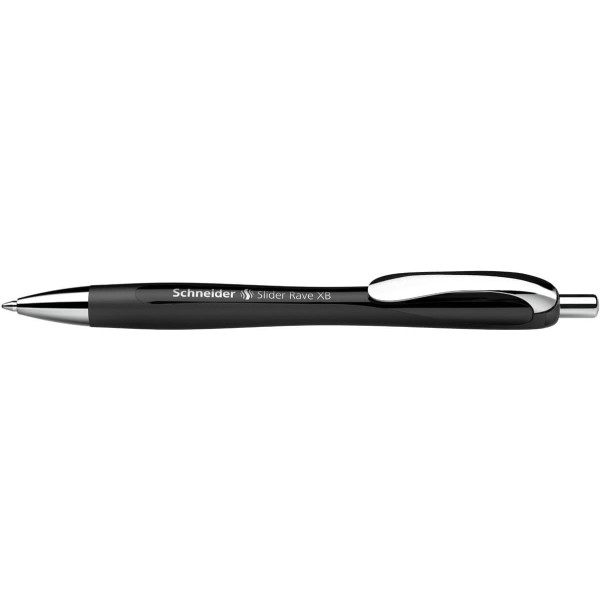 Stylo à bille - Encre bleue - Pointe large - Corps noir - Rétractable - Schneider Slider Rave