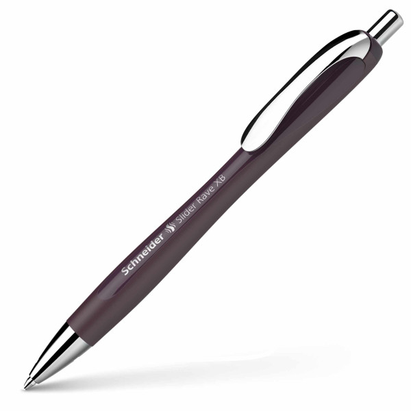 photo-Stylo à bille - Encre bleue - Pointe large - Corps prune - Rétractable - Schneider Slider Rave