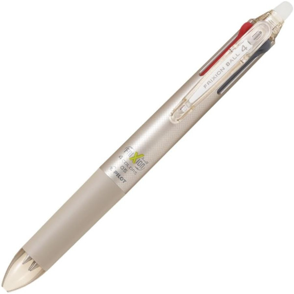 photo-Stylo 4 couleurs - Frixion Ball - Encre gel effaçable - Pointe fine - Corps doré