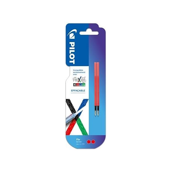 photo - Lot de 2 recharges - FriXion 4 couleurs - Rouge - Pointe fine 0,5mm - Pilot
