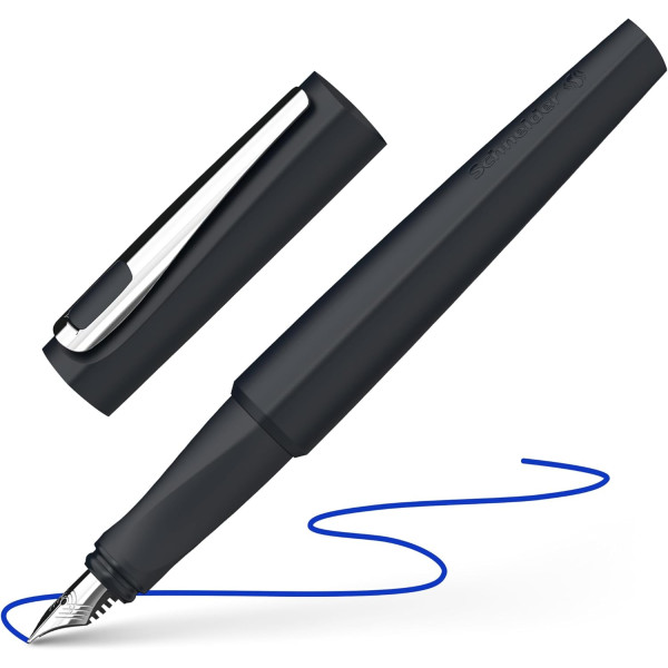 photo - Stylo à plume - Rechargeable - Plume moyenne métal - Droitier et gaucher - Noir - Schneider Tomo