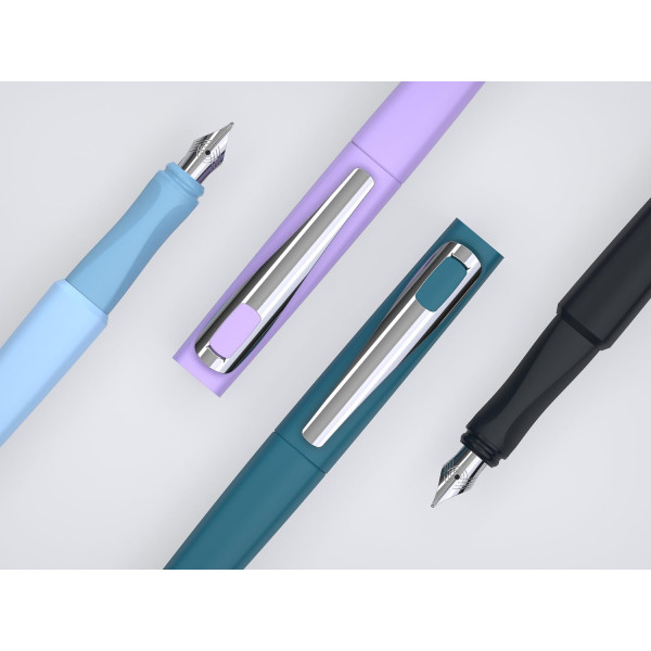 Stylo à plume - Rechargeable - Plume moyenne métal - Droitier et gaucher - Noir - Schneider Tomo