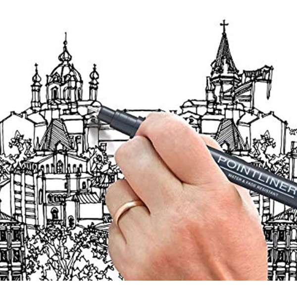 Pochette de 5 feutres de dessin - Pointliner - Dessin et écriture - Assortiment - Pentel Arts
