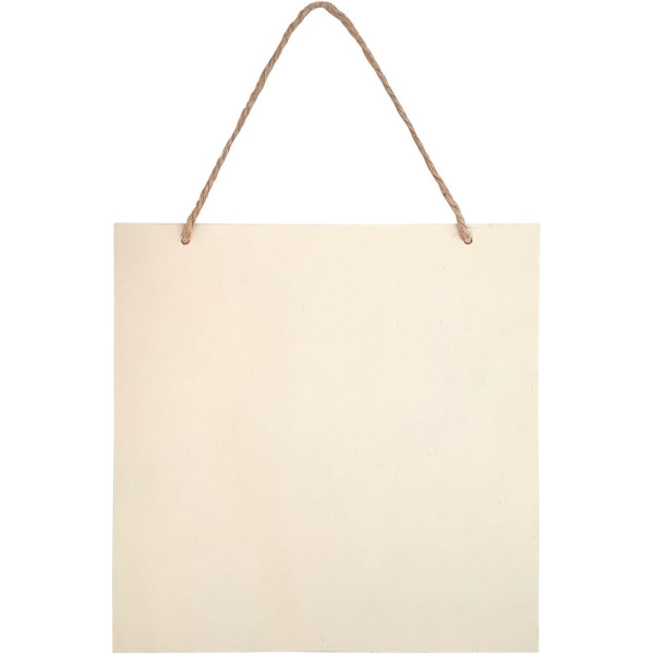 photo - Carré à suspendre - Bois - 20x20x0,4 cm - A décorer et personnaliser