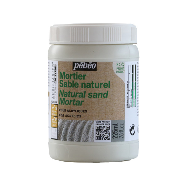 photo-Mortier sable naturel - Médium - Pour acrylique - Pébéo Origin acrylics - 225ml