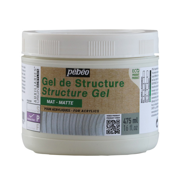 photo-Gel de structure - Mat - Pour acrylique - Pébéo Origin acrylics - 475ml