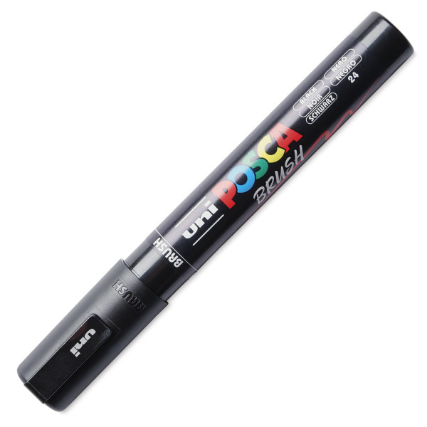 Marqueur POSCA - Noir - Pointe brush - PC5BR - Tous supports